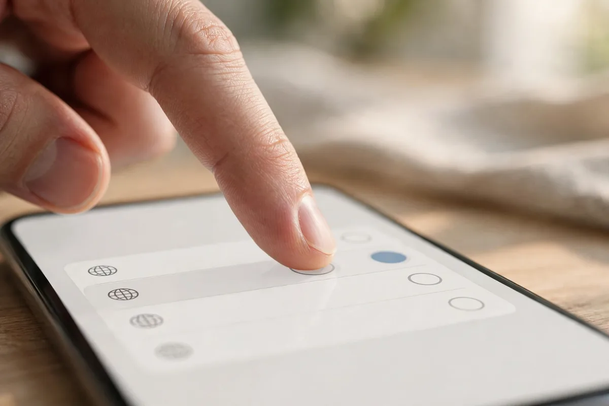 Android App languages settings screen with per-app language options