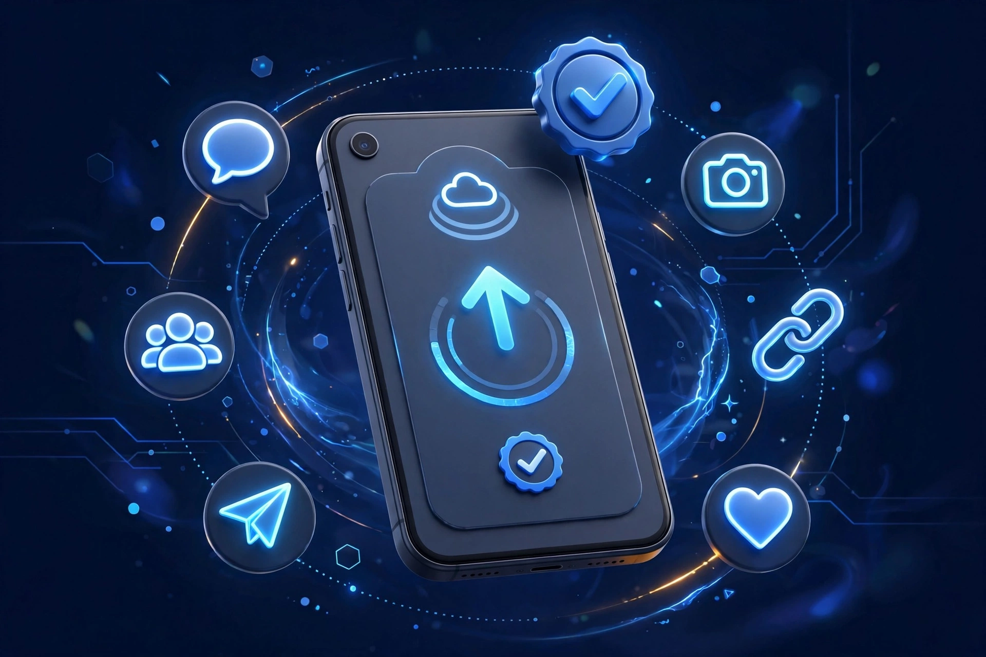 Export and share concept on a smartphone