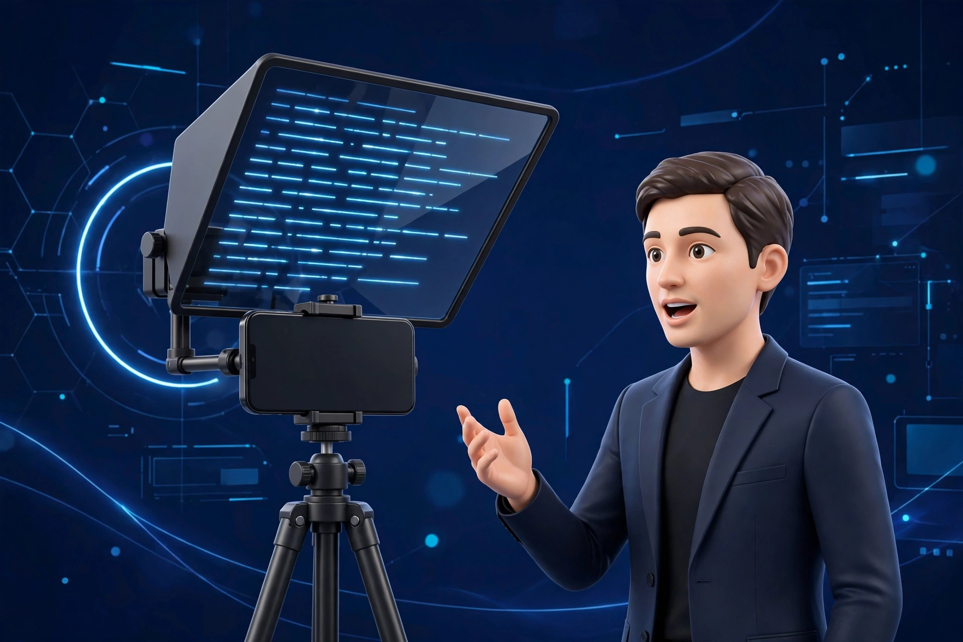 Teleprompter mode on a smartphone