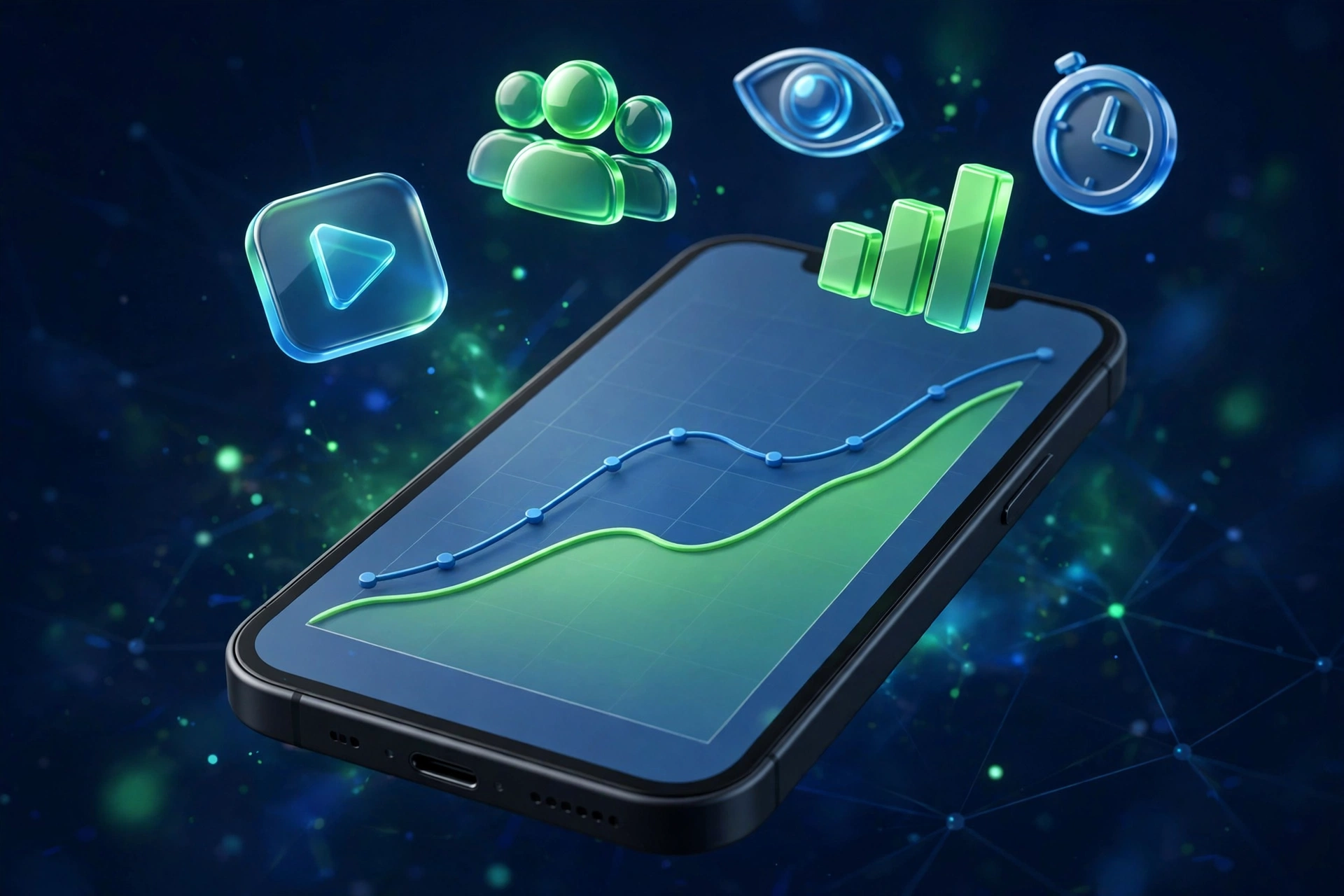 Video analytics and retention graph on smartphone