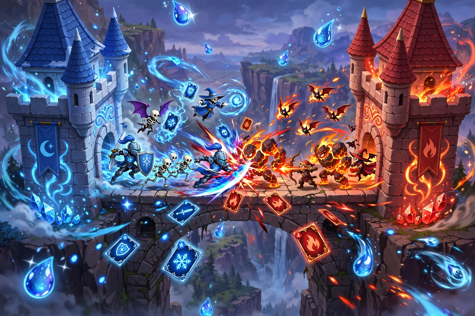 Fast battle arena in a cartoon mobile game