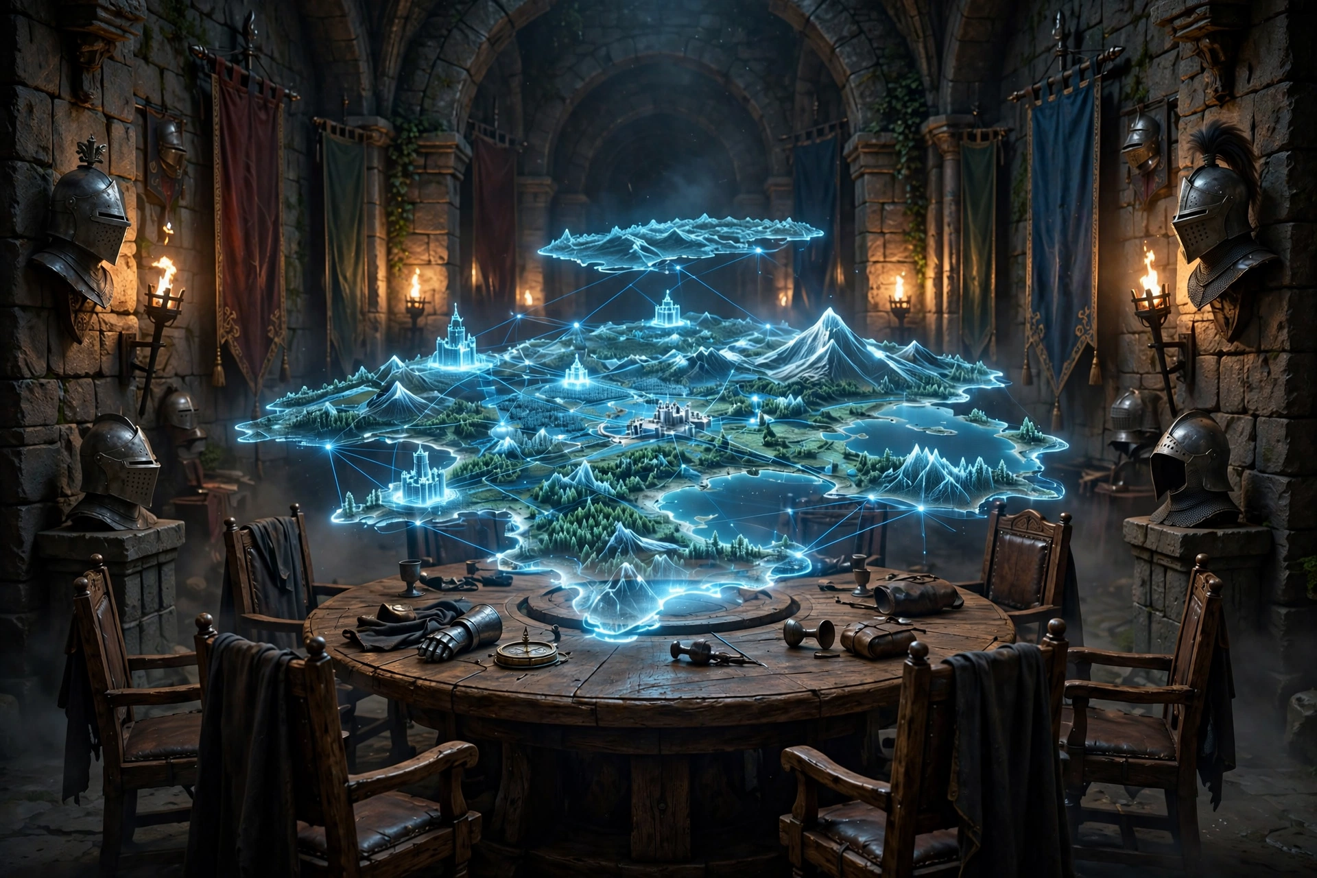 Alliance war council with kingdom map