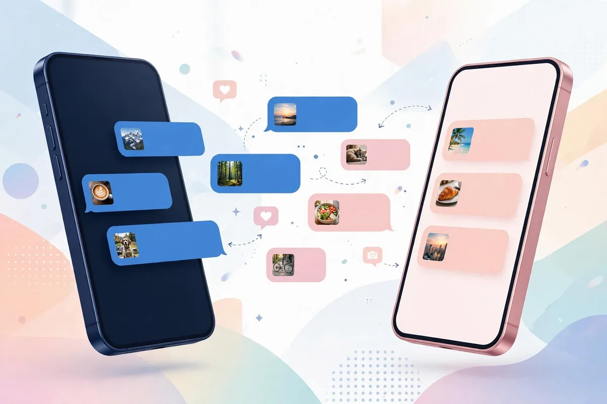RCS chat messages exchanged between two phones