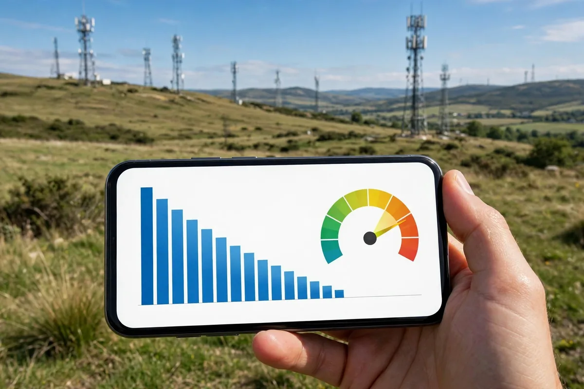 Phone showing mobile data usage chart